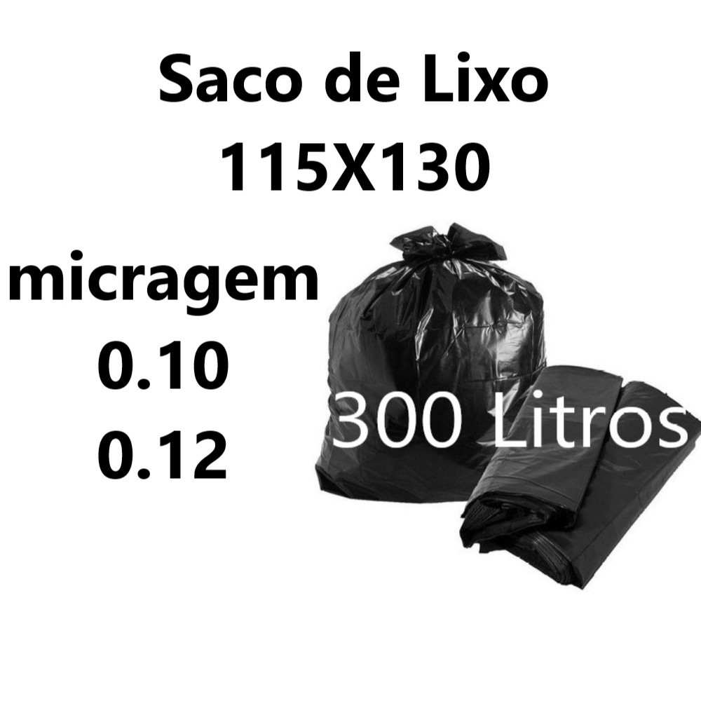 Saco de Lixo Preto 300L super Grande 100 Unidades em Oferta na Shopee
