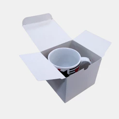 100 Caixa Para Caneca De Porcelana 325 Ml (brc) +100 Reforços de Fundo Caneca Sublimação Artesanato Personalizado ref 08