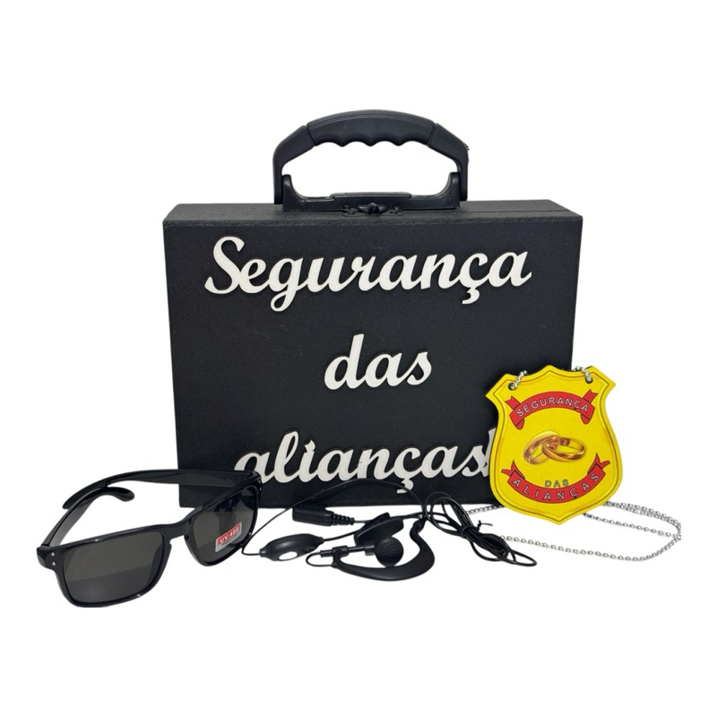maleta segurança das alianças + óculos +fone +distintivo