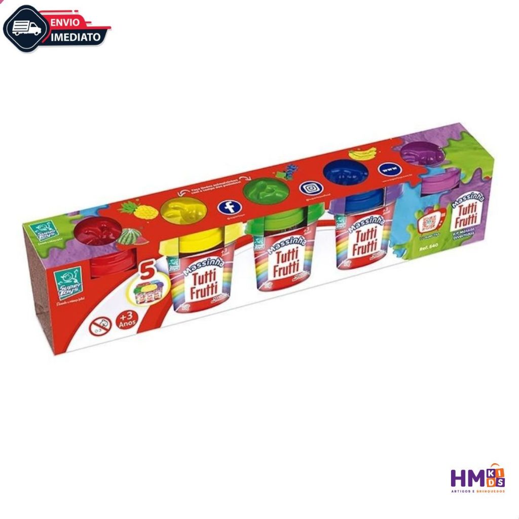 Kit 5 Massinhas De Modelar C/ Cheiro Tutti Frutti Divertidas
