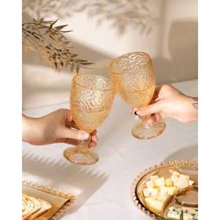 Taça de Água Lyor Petra de Cristal Martelado Âmbar 320ml em Oferta na Shopee