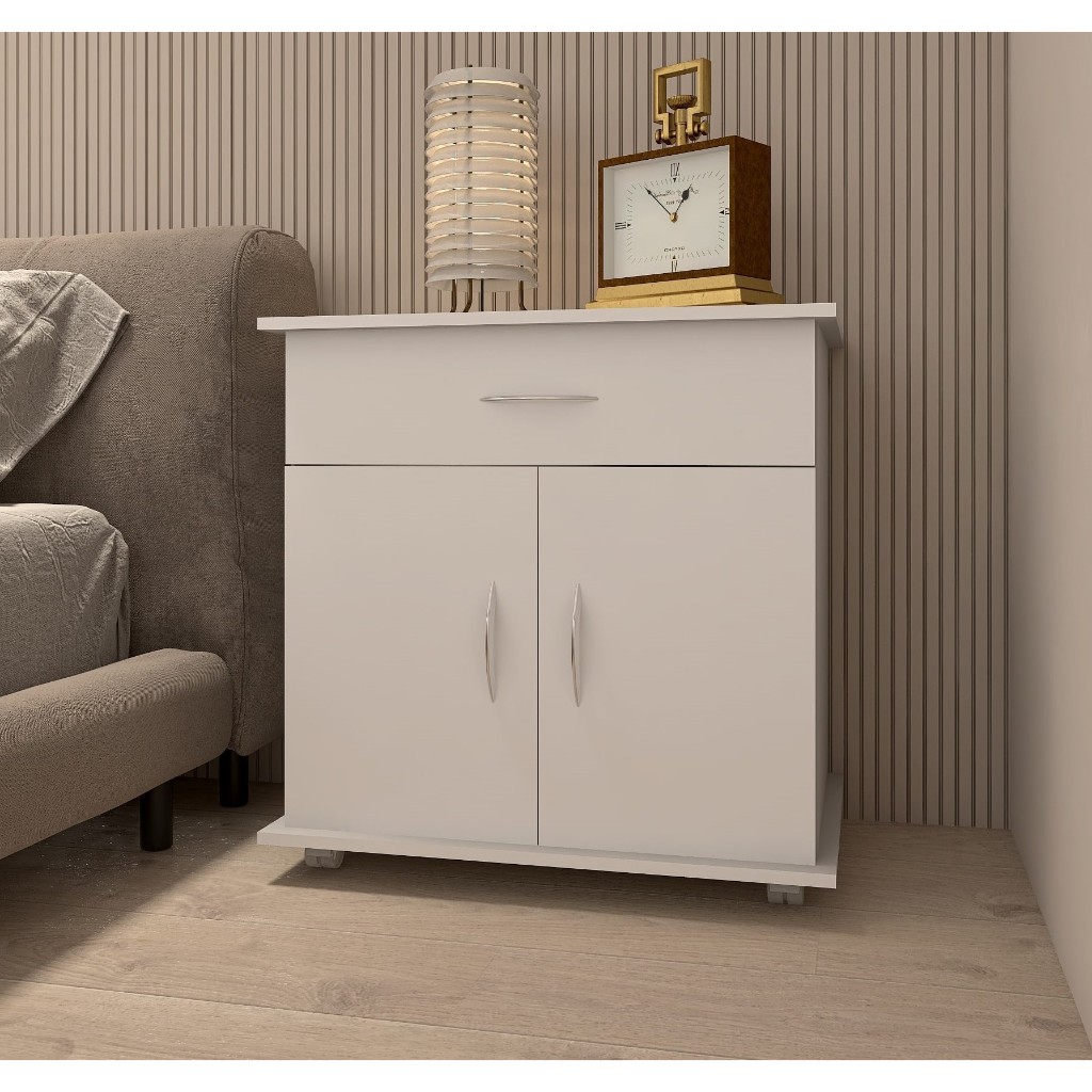 Armário Balcão 2 Portas 1 Gaveta Cozinha Multiuso Branco em Oferta na Shopee