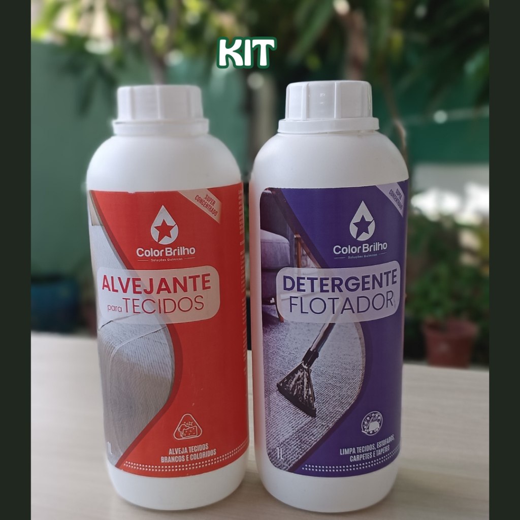 Kit Produtos da Color Brilho Higienizantes Flotador + Alvejante 1 l