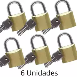 Cadeados Cartela Com 6 Unidades Pequenos 20mm Para Malas Bolsas Armário