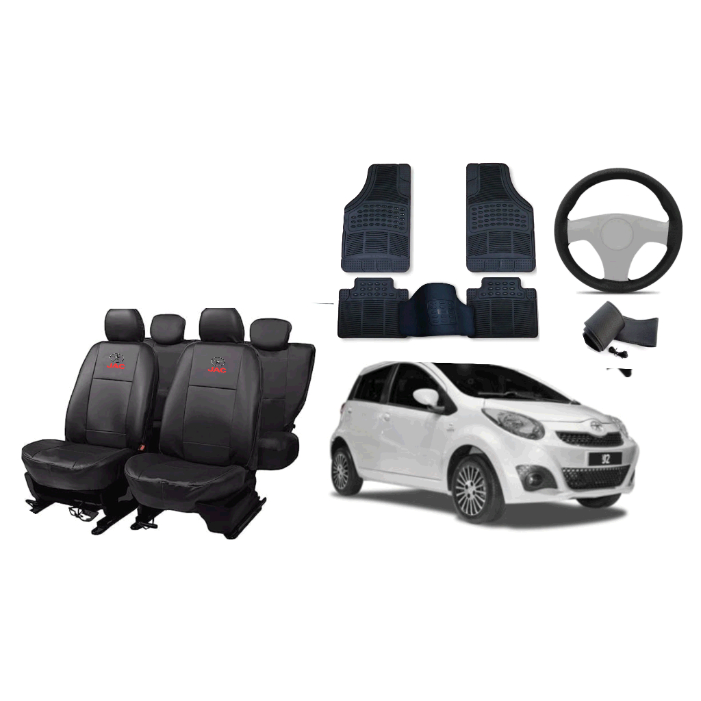 Capa de couro + tapete 5 peças + Capa de volante - jac j2 16-24