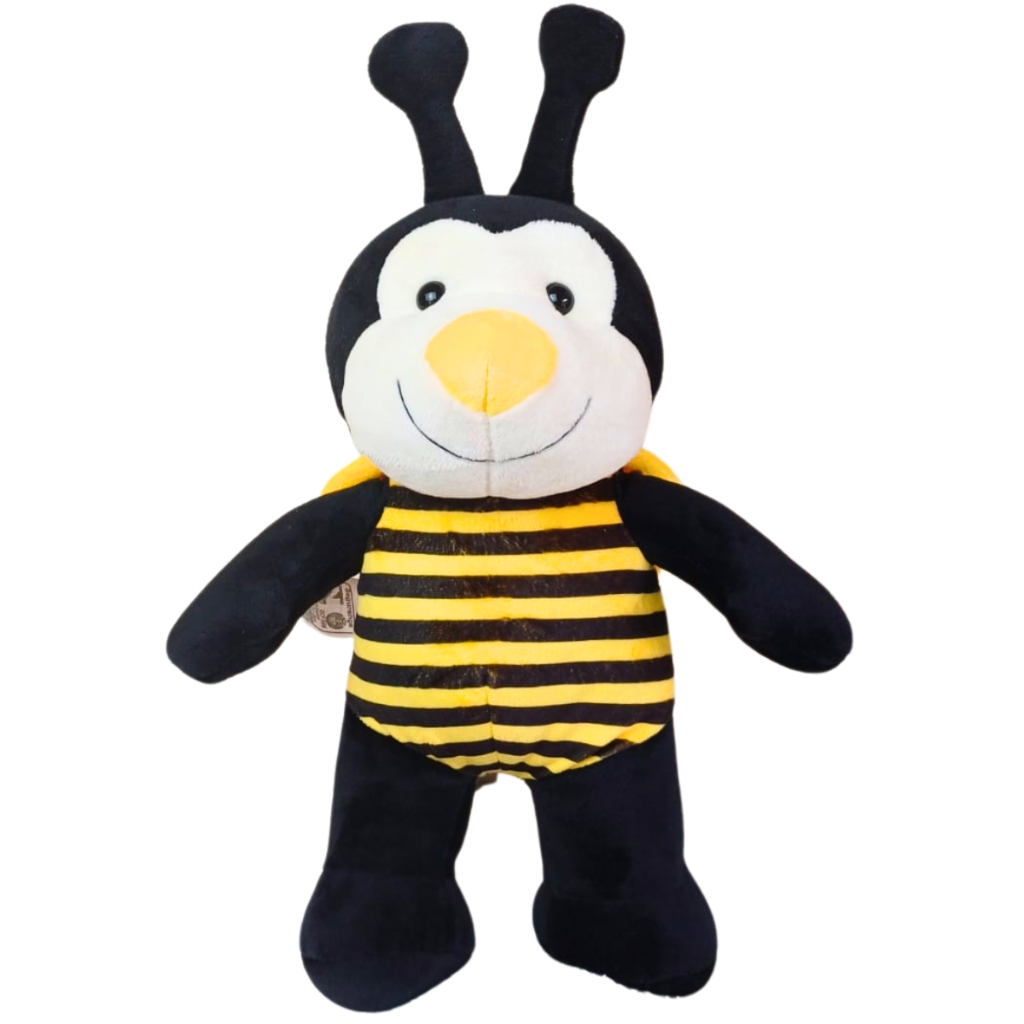 Abelha De 30cm Presente Pelúcia Velboa Antialérgico Bichinhos Para Criança Bebe Brinquedo Amarela — imagem 2 de 2
