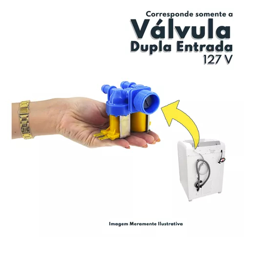 Válvula Entrada De Água Dupla Lavadora Electrolux Ltd16 127v A99089301 Original Electrolux