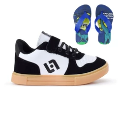 Tenis Infantil Casual Sapatenis Meninos Street Calce Facil + Chinelo