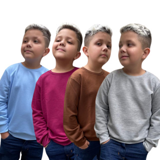 Kit 4 Blusas Infantil Menino Moletinho Moletom Camisa Casaco em Oferta na Shopee