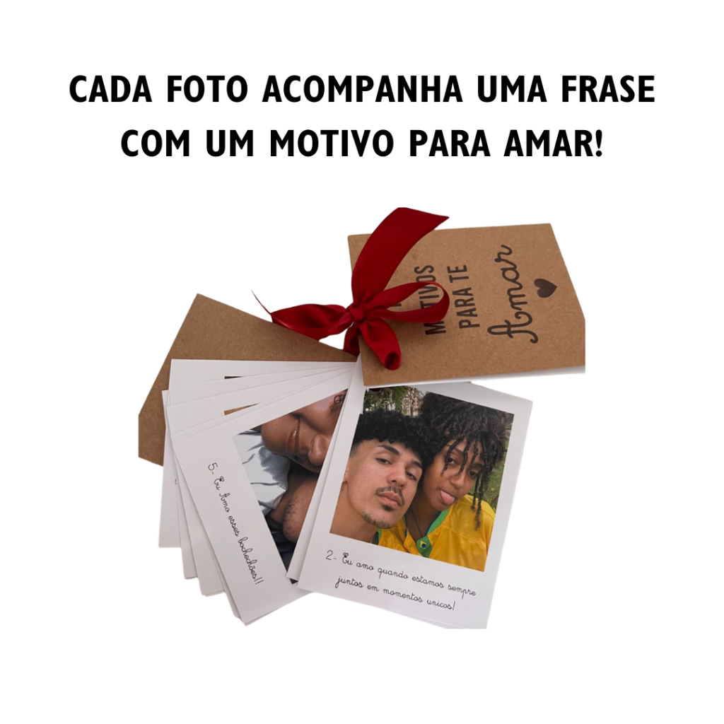 Detalhes do Cartão Motivos para Amar Presente namorado dia dos namorados Casal Mimo Surpresa Amor aniversário um ano de namoro