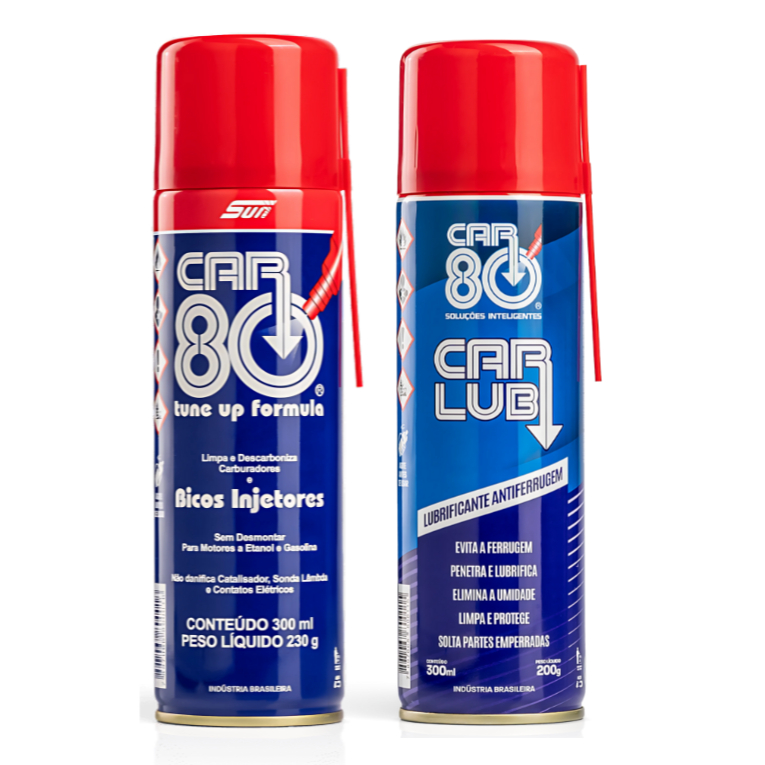 Kit Descarbonizante + Desengripante Car80 Limpa Bico Carbura