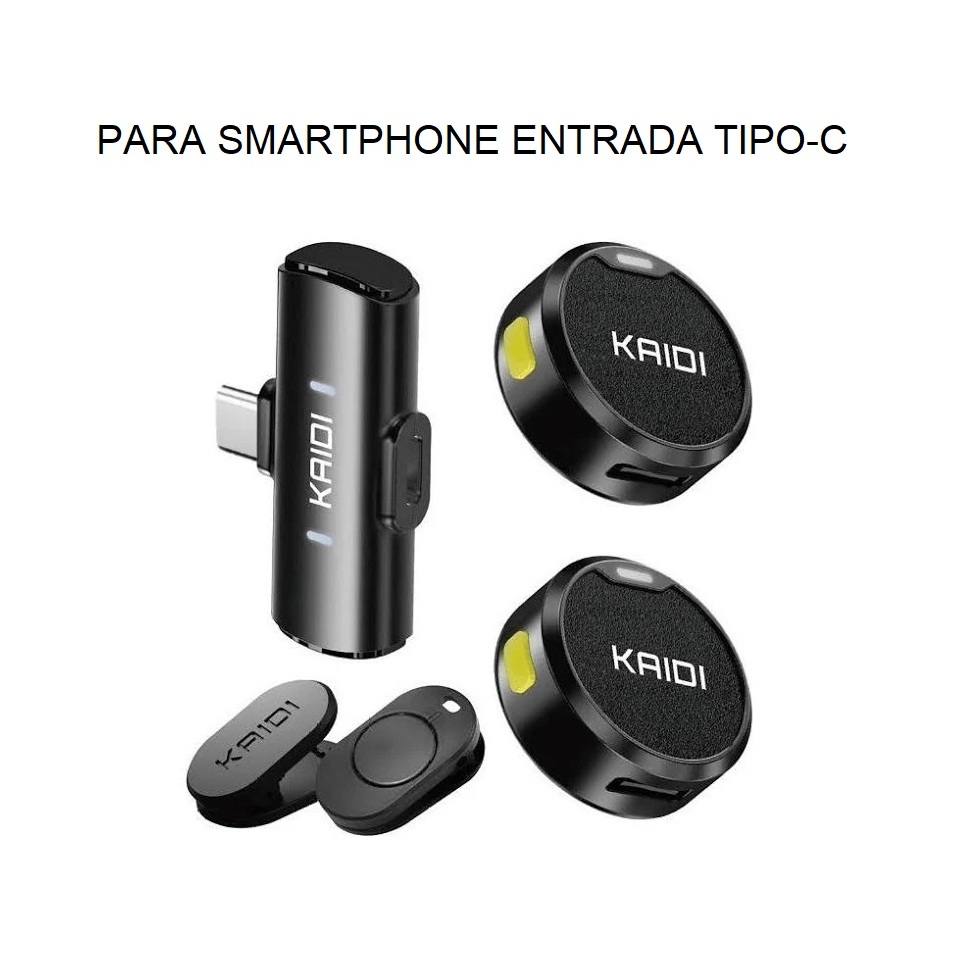 Microfone Duplo de Lapela Tipo-C Kaidi Profissional Para Smartphones