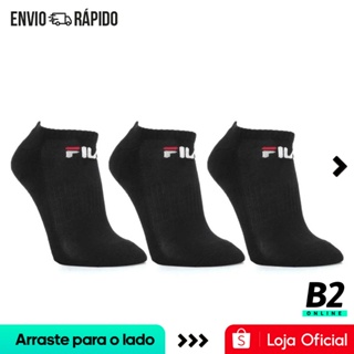 Kit 3 Pares de Meias Fila Tripack Cano Curto Lisa Unissex Original Com Nota Fiscal e Garantia em Oferta na Shopee