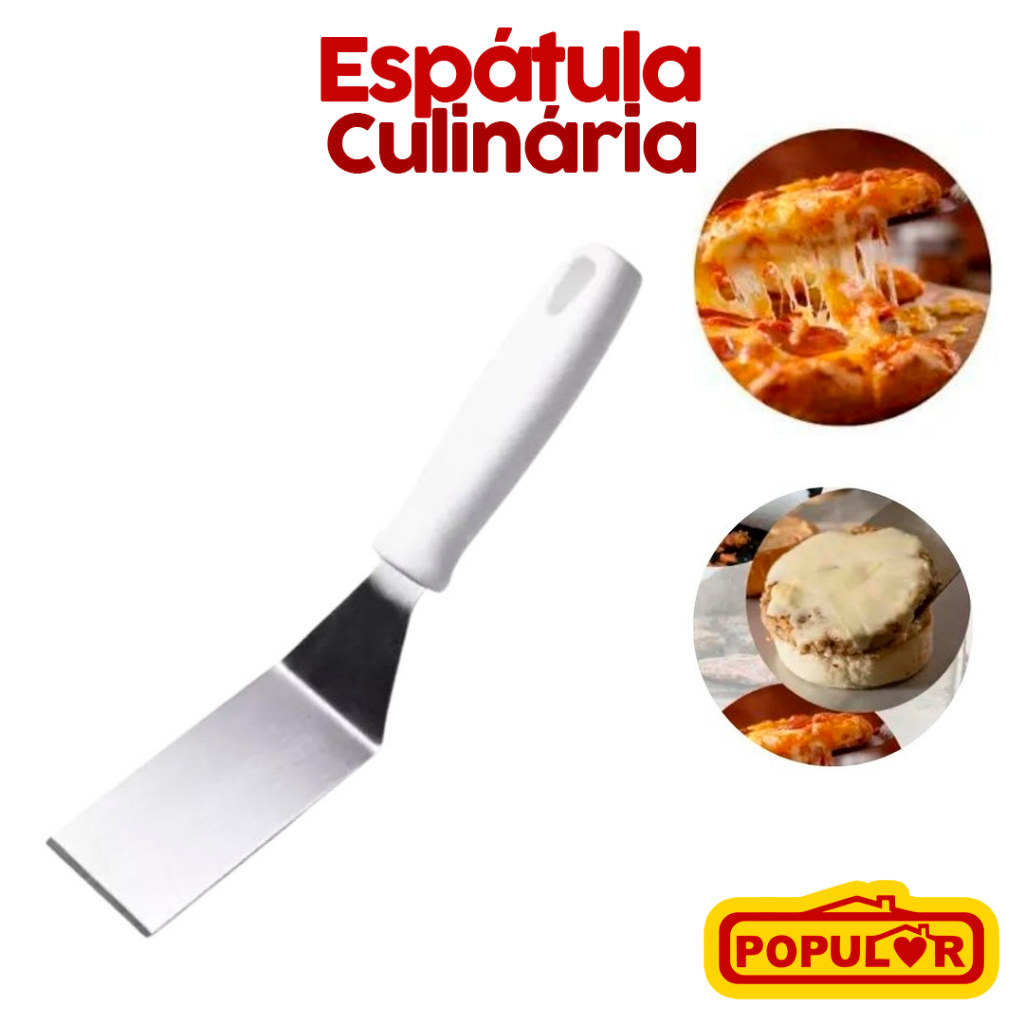 Espatula Curva de Aço  Inox  Profissional - Chapeiro - Cozinha - Hamburgue - Lanches  26x6cm