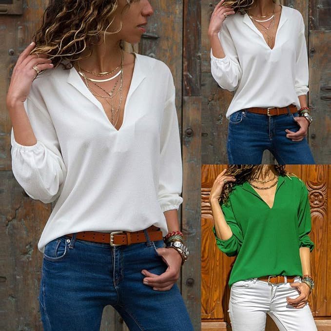 Blusa Feminina Manga 3/4 – Cores Vibrantes e Modelagem Confortável