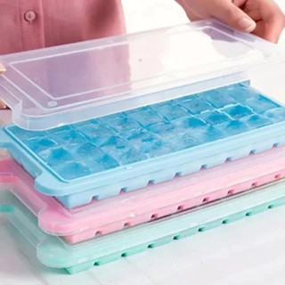 Formas De Gelo Cubo Com Tampa Rígida FLEXÍVEL Fundo Silicone BPA Free em Oferta na Shopee