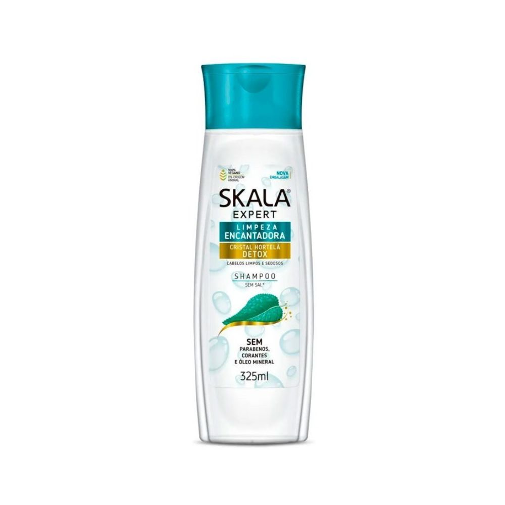 Shampoo Skala Cristal Hortelã Detox 325ml - Limpeza Profunda e Frescor em Oferta na Shopee