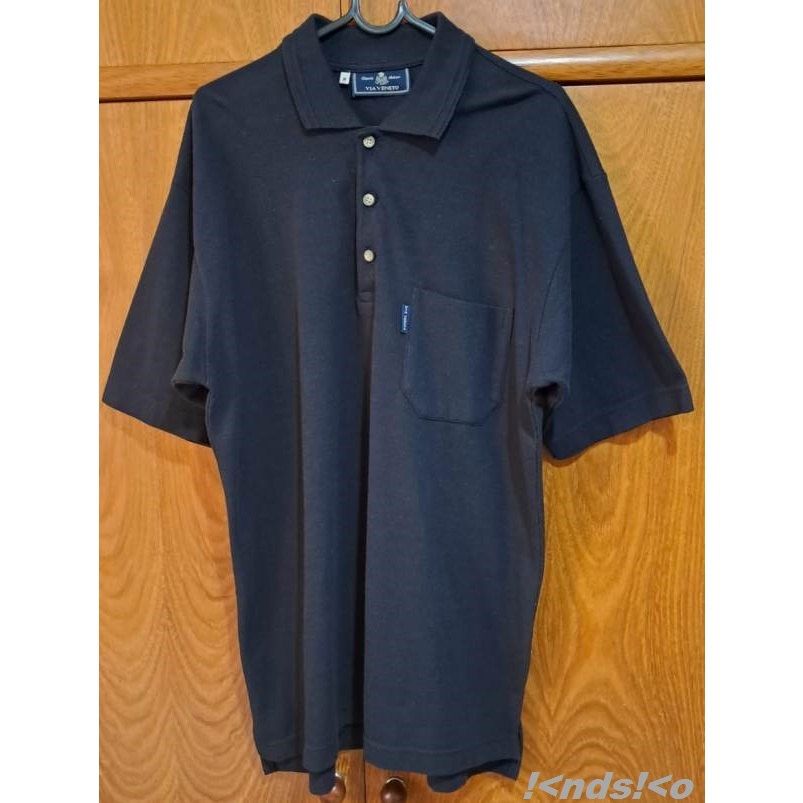 Camisa Polo M Via Veneto Azul Marinho Algodao Unico Dono Antiga Conservada