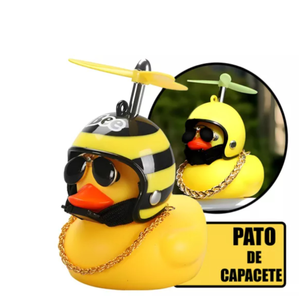 Patinho Jack da Zueira (Com Led) - Pato de Borracha Decora Bike Moto