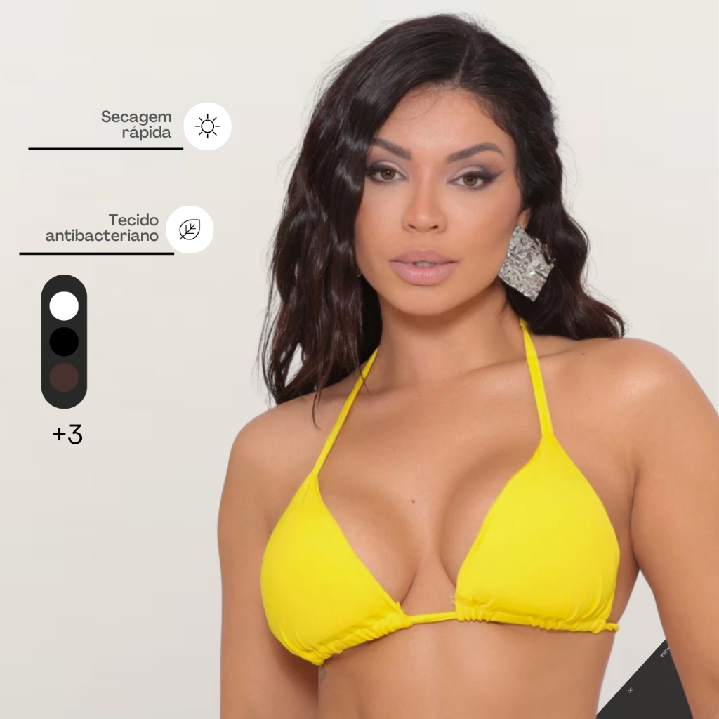 Biquíni Femino Adulto Bikine Top Cortininha Bojo Removível parte de cima Avulsa amaração curtininha