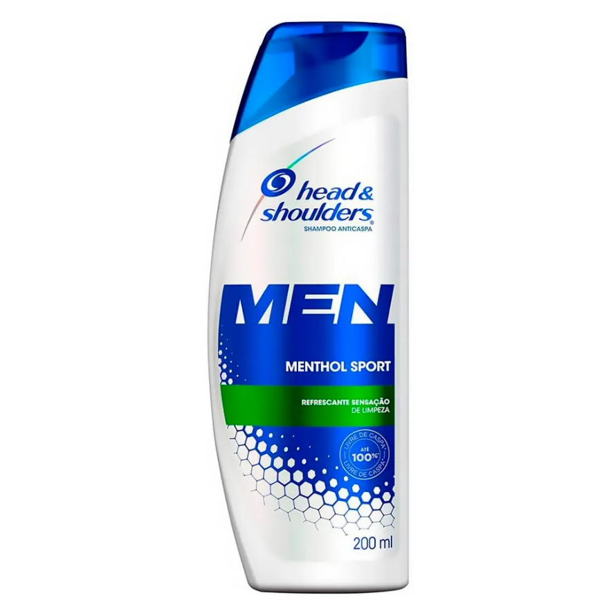 Shampoo Head & Shoulders Men Menthol Sport Cuidados com a Raiz 200ml