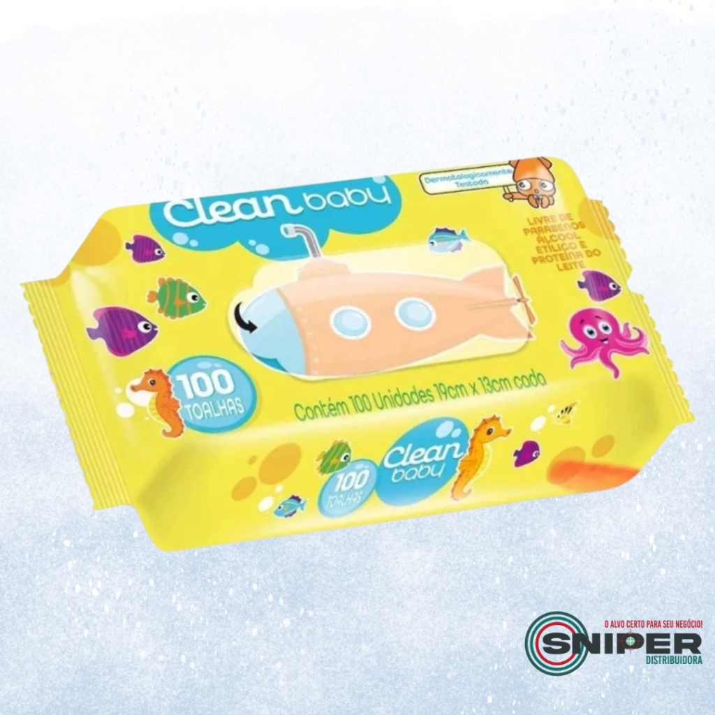Caixa Kit Com 300 Lenços Toalhas Umedecida Caixa Kit Higiene Bebe Promoção Clean Baby — imagem 2 de 2