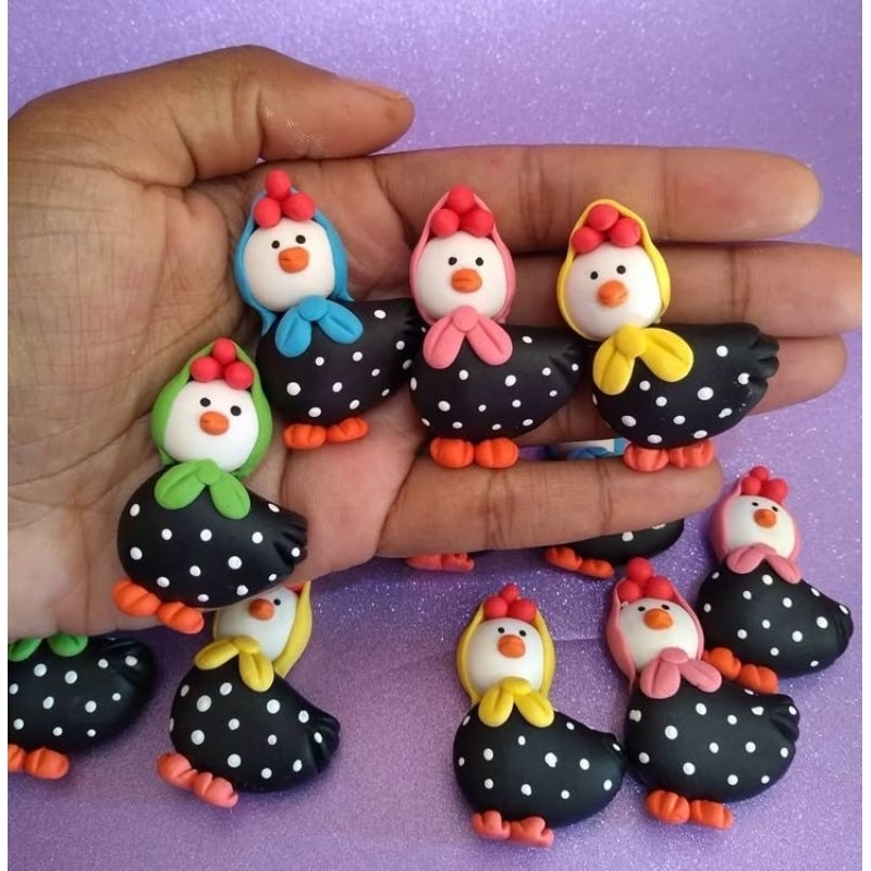 Enfeite de Geladeira galinha da Angola(kit com 4)