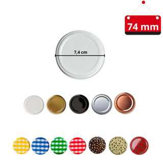 100 un. Tampa Metal para vidro de conserva - Diâmetro 74 mm - Cores variadas em Oferta na Shopee