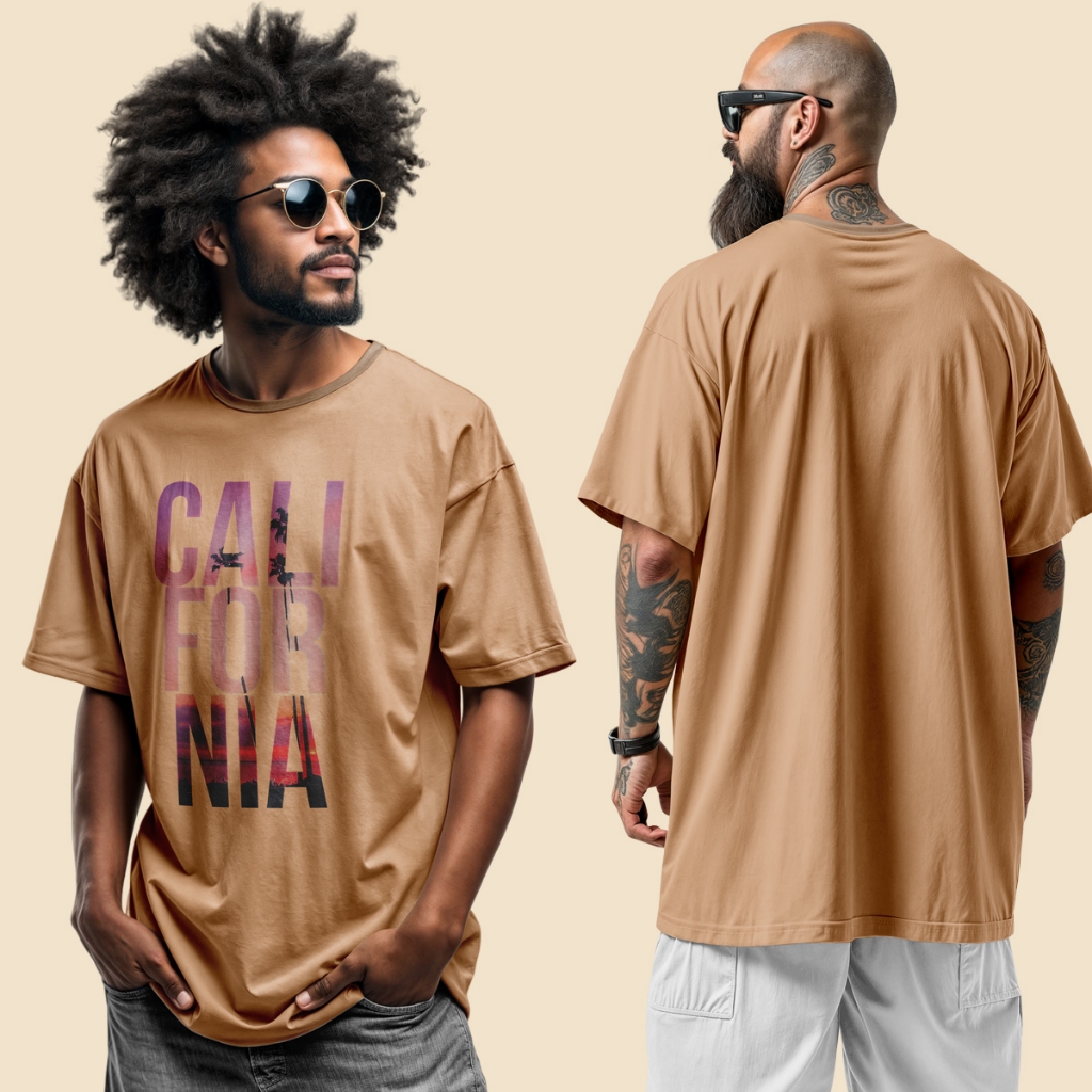 Camiseta Oversized Streetwear California Unissex Básica Urbano