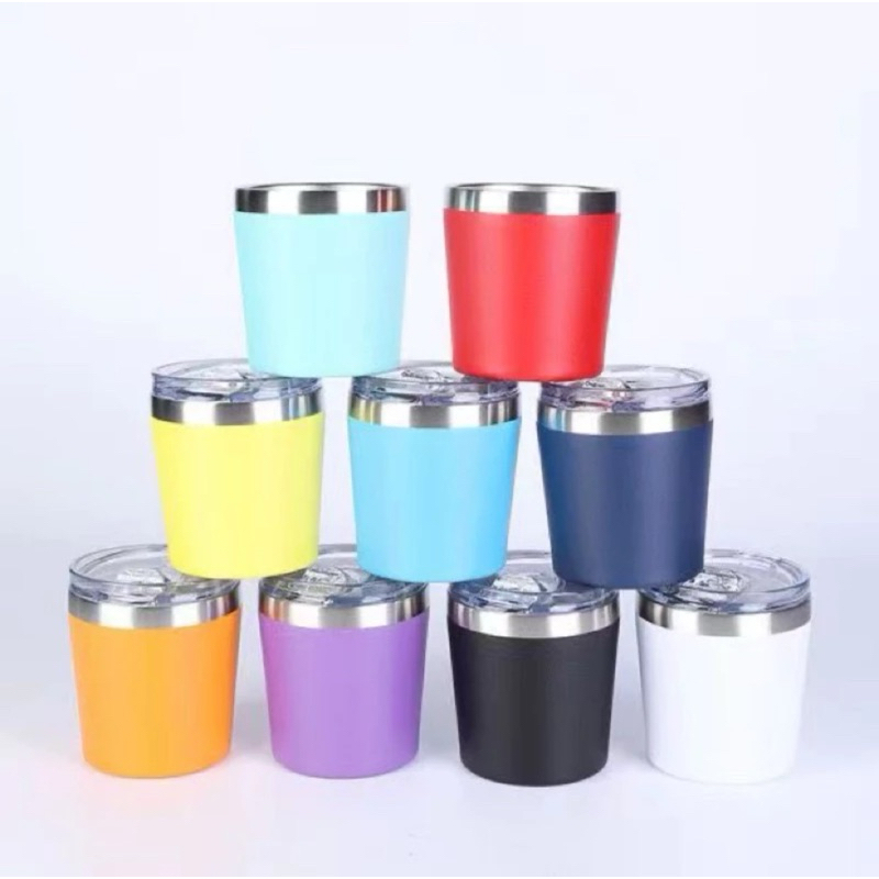 Copo Témica Com Tampa 260ml Acrílica para Caneca Aço Inox  para Bedida Quenteveja 8oz Frio Café