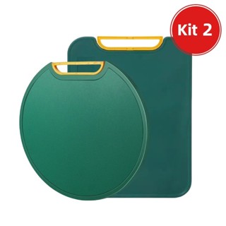 Kit Tábua Corte Polietileno De Redondo Quadrado Antibacteriana  Prova para Carne Legumes F...