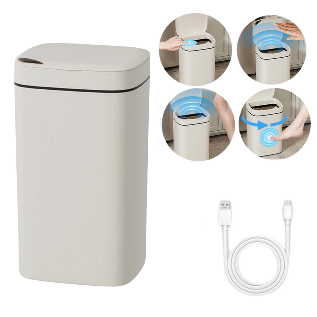Lixeira Inteligente 12 14 16 Litros USB com Sensor Automático em Oferta na Shopee