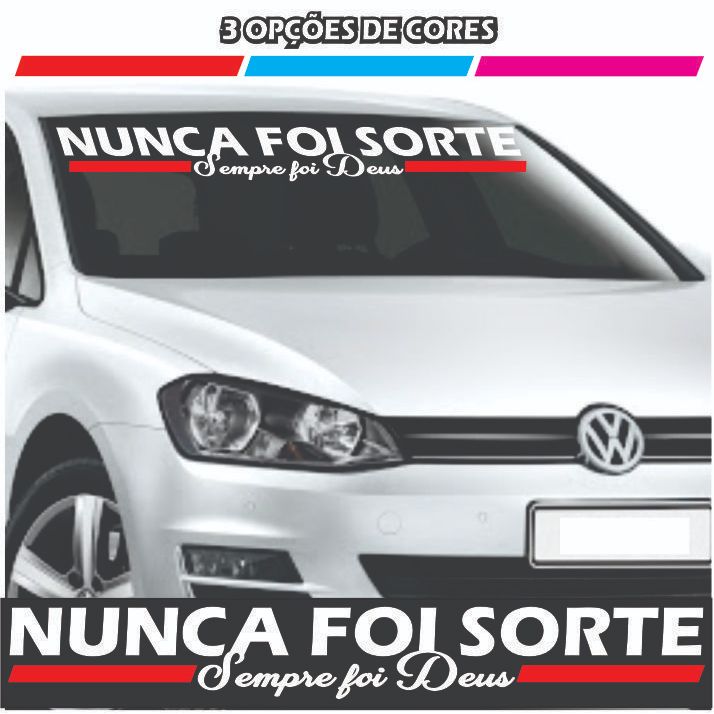 Adesivo para Carro Nunca Foi Sorte Sempre Foi Deus em Oferta na Shopee