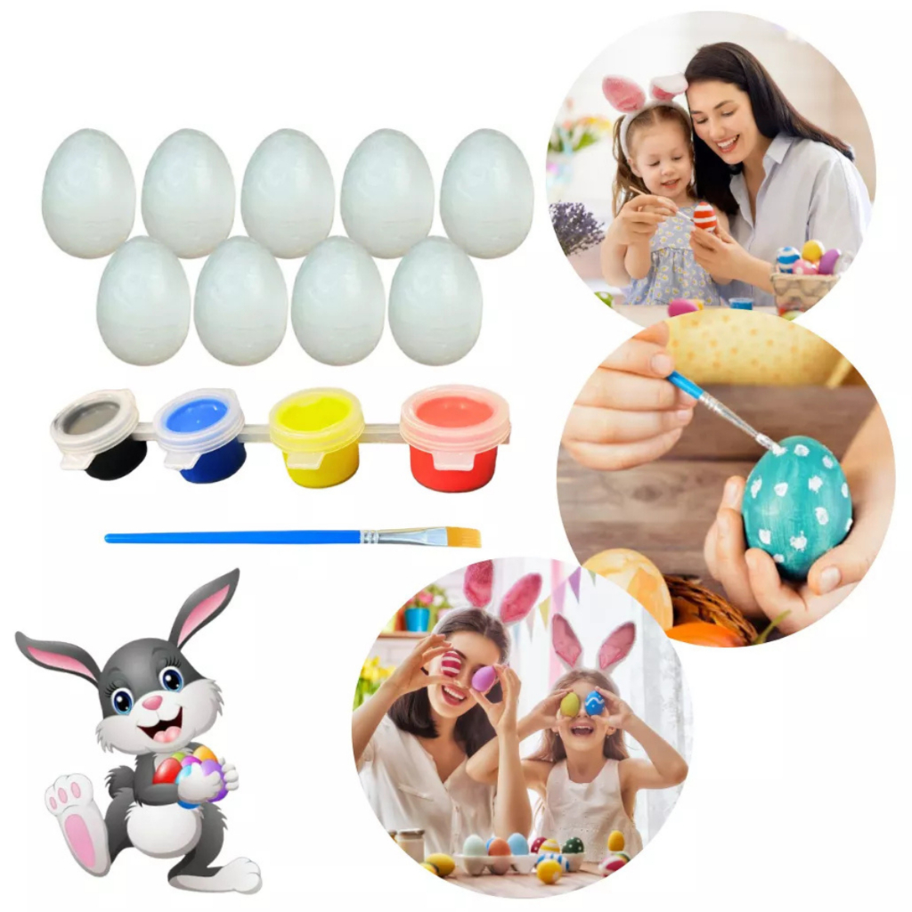 Kit Ovos Para Pintar e Colorir Páscoa Decoração Infantil Enfeite Artesanato em Oferta na Shopee