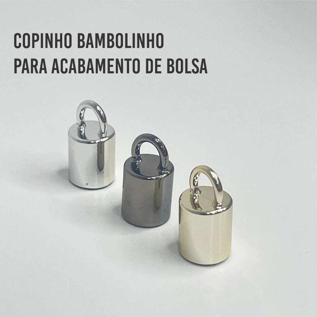 Kit 10 Suporte Copinho Bambolinho Acabamento Ponteira Para Alça de Bolsa