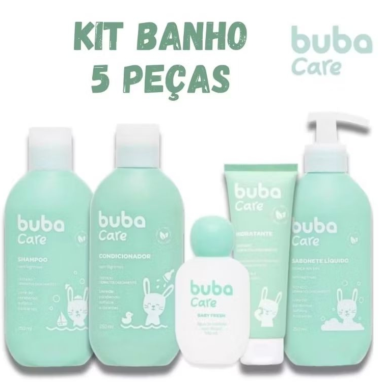 kit Banho completo shampoo +condicionador + sabonete líquido+hidratante+colônia 250/400ml BubaCare