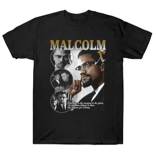 Camiseta Malcolm X Adulto/Infantil Lançamento Camiseta Em Algodao