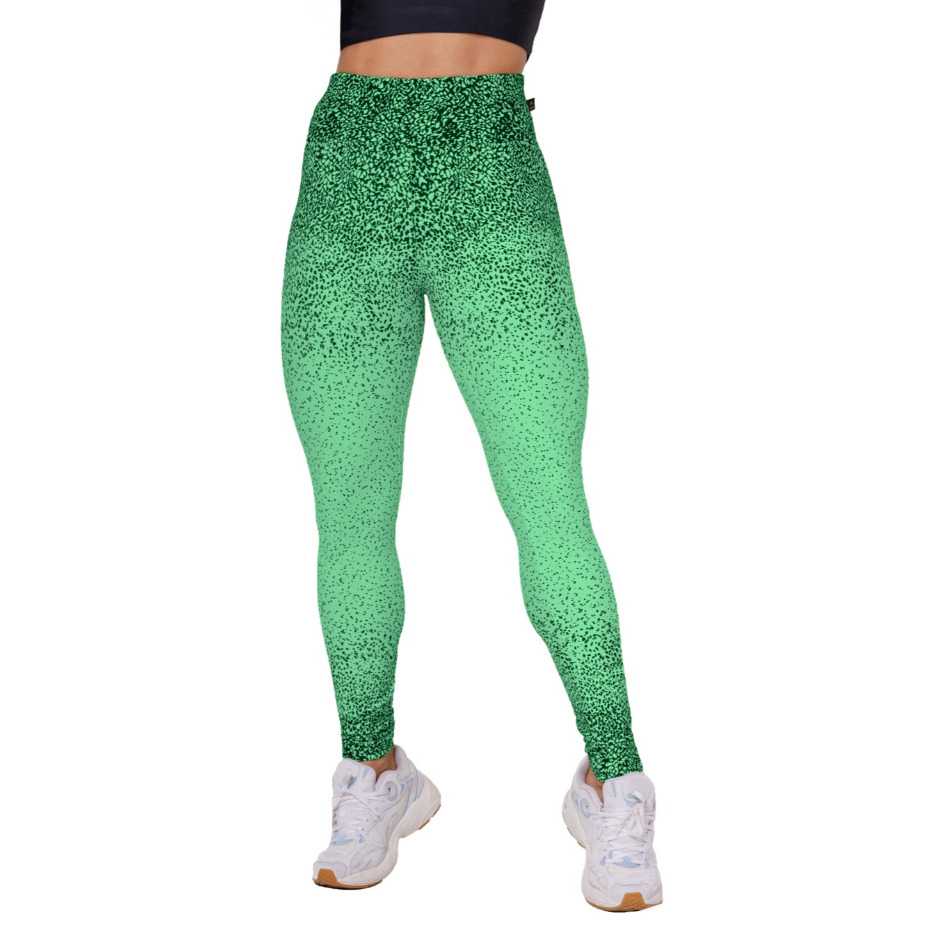 Calça Legging Estampado Jacquard Em Poliamida  Academia Fitness