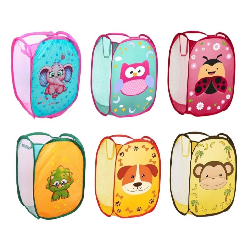 Cesto Organizador Brinquedos Roupas Infantil Dobrável Criança Menino Menina Interativo