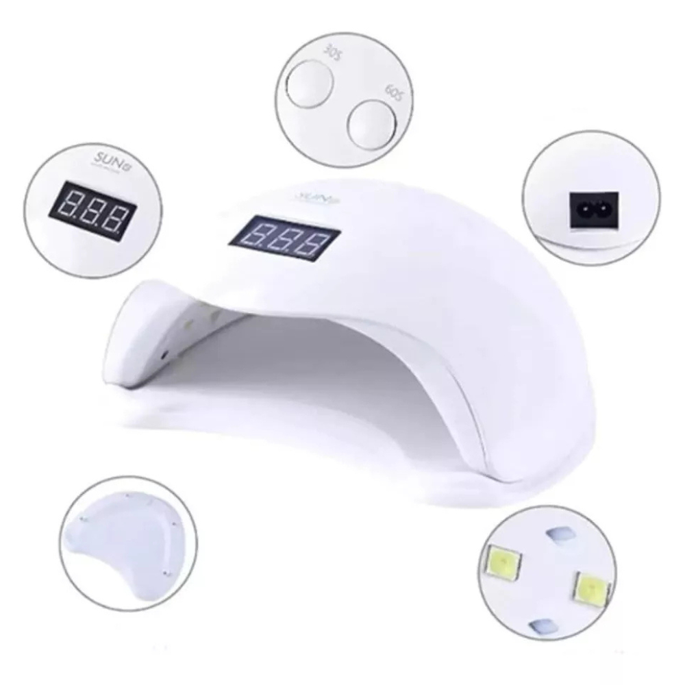 Cabine Unha Gel Estufa Manicure 48w Led Seca Esmalte Comum Cor Branco 110V/220V