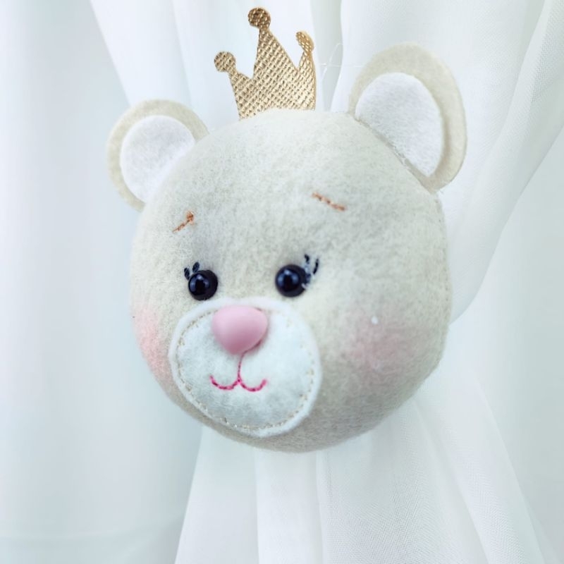 Prendedor de Cortina Urso Príncipe- Ursa Princesa (O PAR) Enxoval de bebê