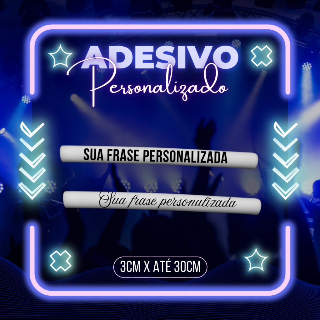 ADESIVO PERSONALIZADO PARA BASTÃO (1 FRASE POR COMPRA) em Oferta na Shopee