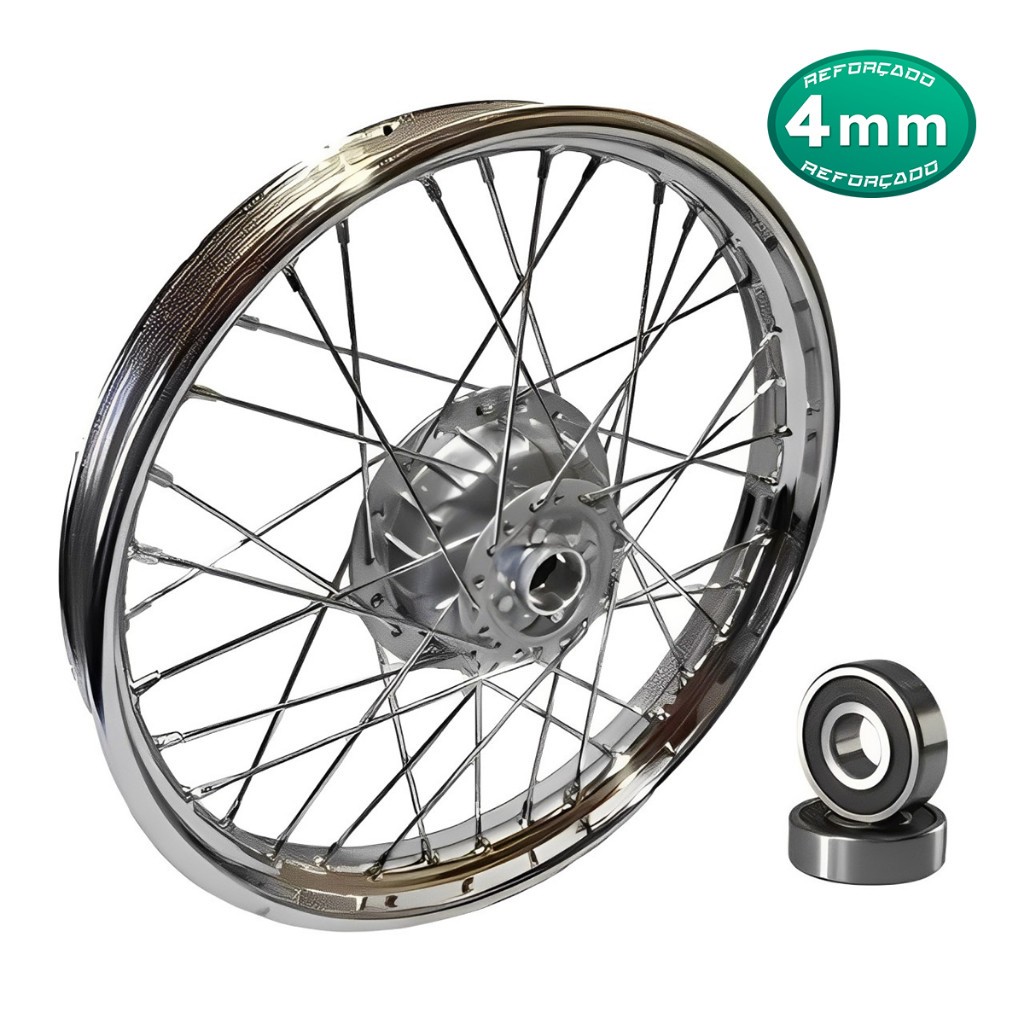 Roda Dianteira Bros 125 /150/160 Tambor Raio 4mm C/rolamento