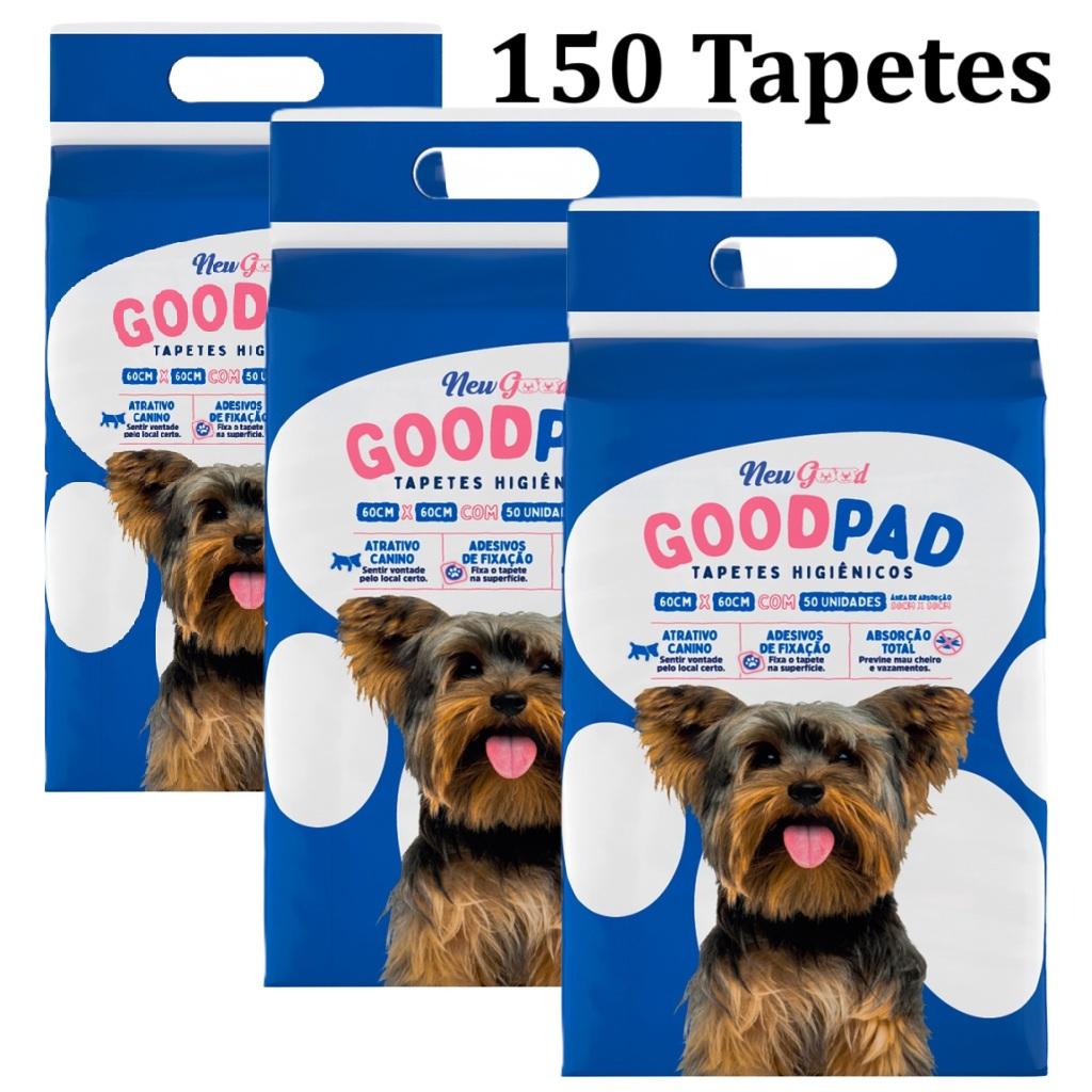 Kit 3 Tapete Higiênico PetLike Good Pad 60x60 - 50 Unidades