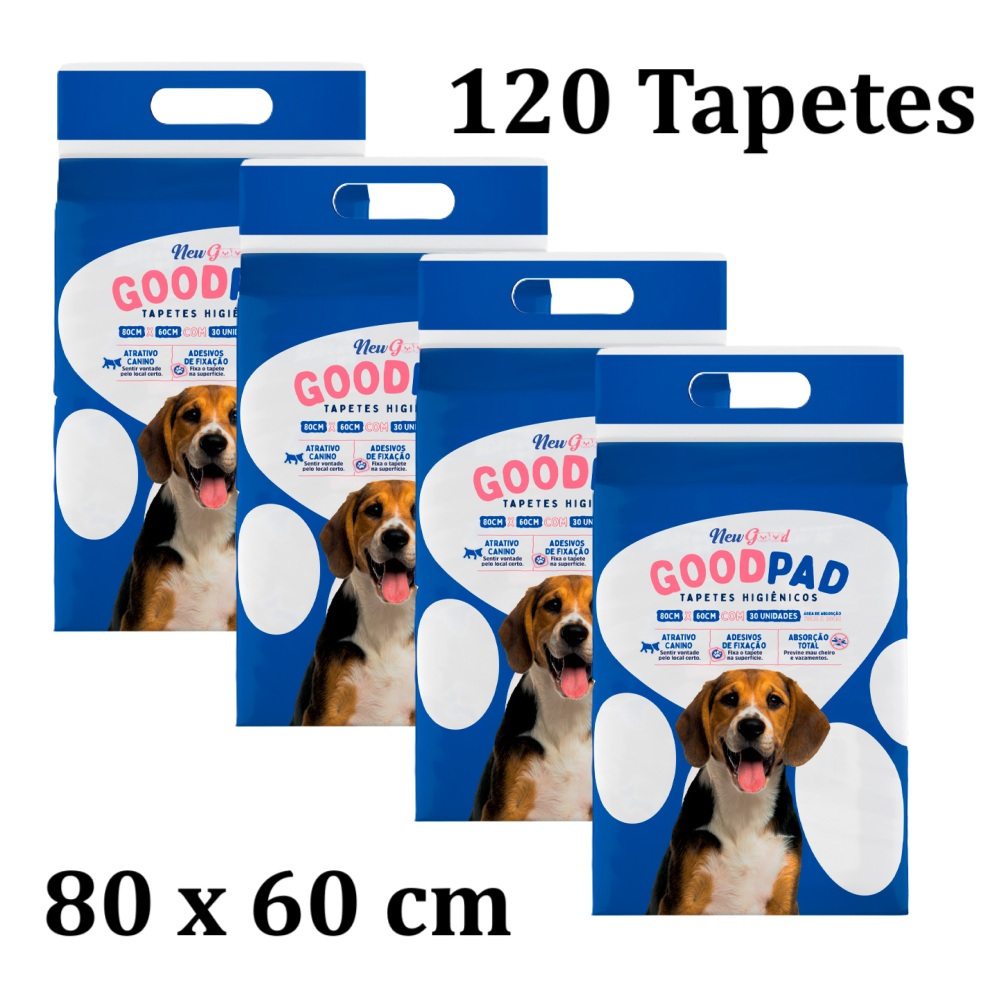 Kit 4 Tapete Higiênico PetLike Good Pad 80x60 - 30 Unidades