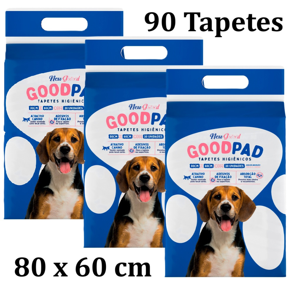 Kit 3 Tapete Higiênico PetLike Good Pad 80x60 - 30 Unidades - Pets
