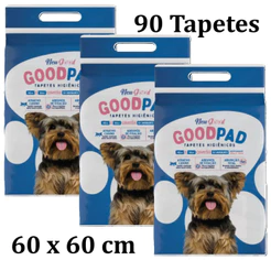 Kit 3 Tapete Higiênico PetLike Good Pad 60x60 - 30 Unidades