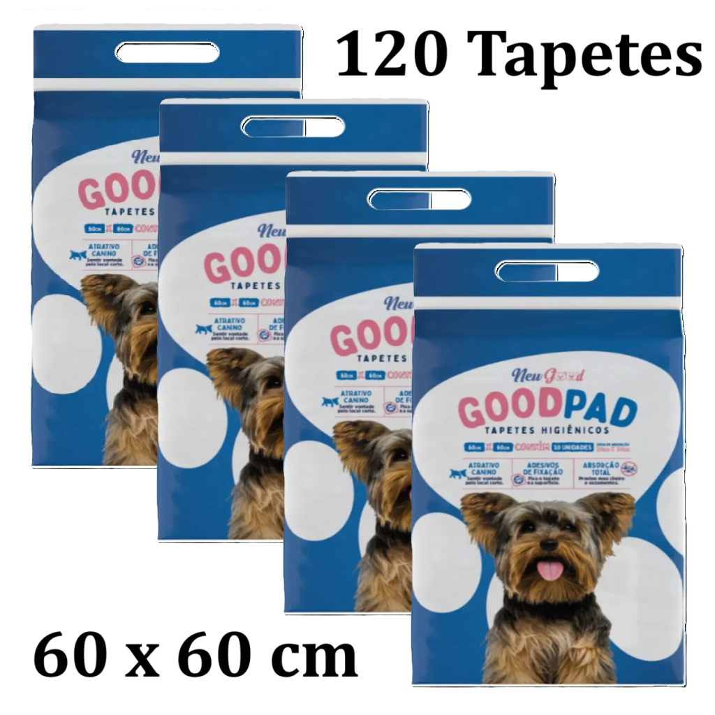 Kit 4 Tapete Higiênico PetLike Good Pad 60x60 - 30 Unidades em Oferta na Shopee