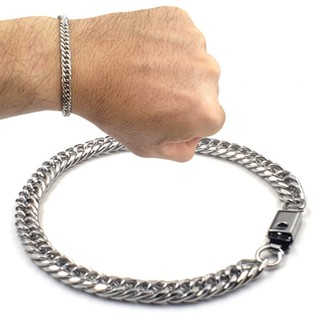 Pulseira Bracelete Aço Inox Elo Grumet Duplo 5mm Escolha O Tamanho fecho gaveta