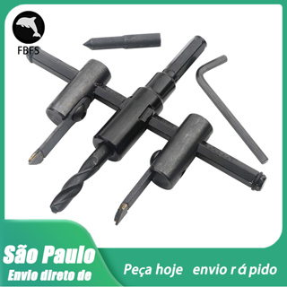 Conjunto de Cortador de Círculo Ajustável 30-120mm,30-200,30-300 - Serra de Broca para Madeira, Plástico e Gesso em Oferta na Shopee